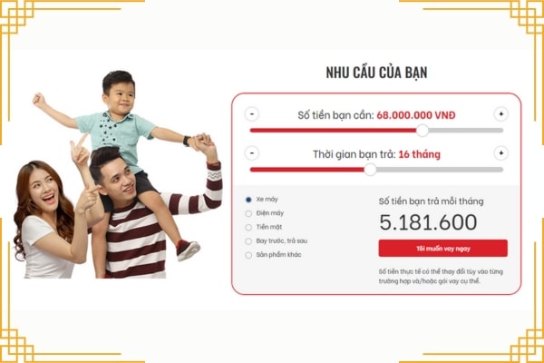 Lãi suất: Từ 1.79%/tháng hoặc 0%