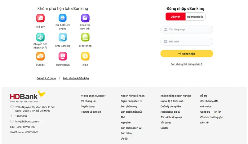 Cách lấy bill chuyển tiền HDBank trên Internet Banking