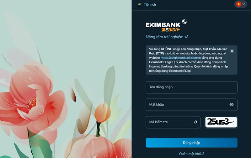 Cách tạo bill chuyển tiền Eximbank trên website