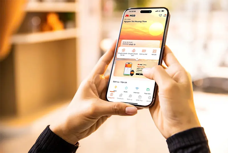 Cách tạo bill chuyển tiền MSB trên điện thoại