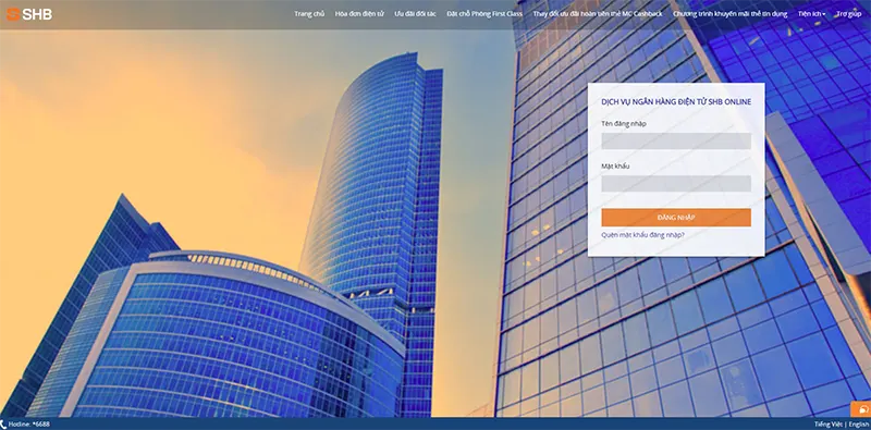 tạo bill SHB trên website