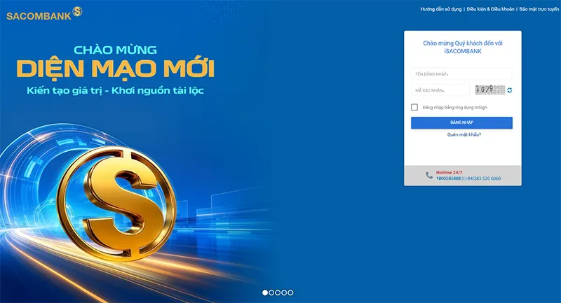 tạo bill Sacombank trên website