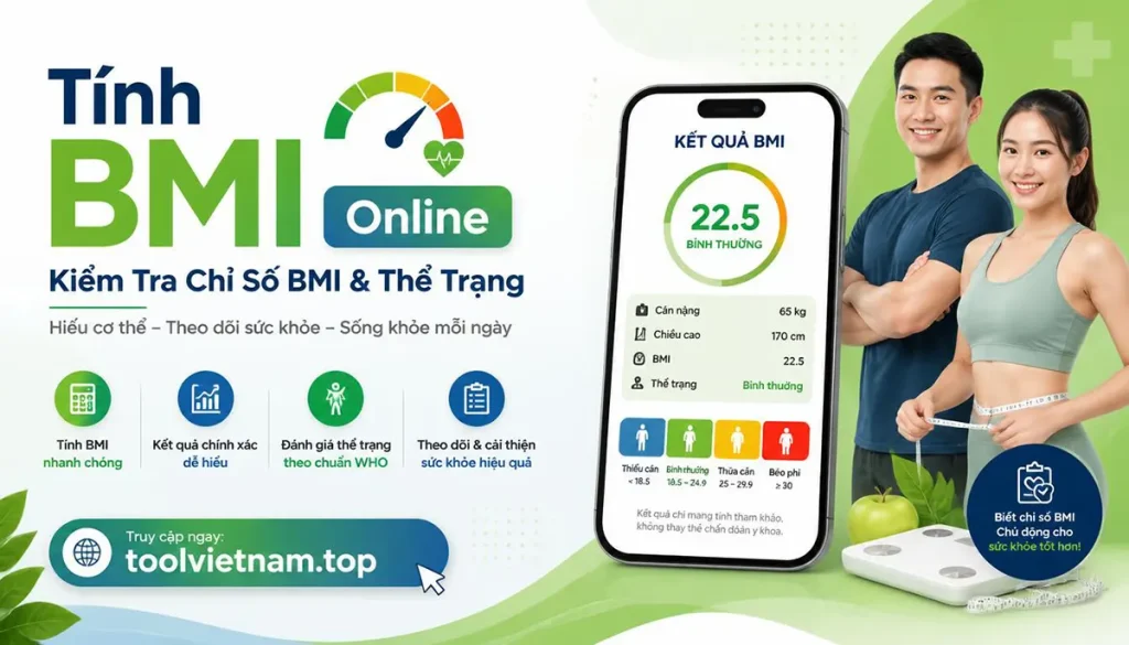 Tính BMI Online – Kiểm Tra Chỉ Số BMI & Thể Trạng